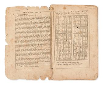 (EARLY AMERICAN IMPRINT.) West, Benjamin. The New-England Almanack, or Ladys and Gentlemans Diary, for . . . 1767.